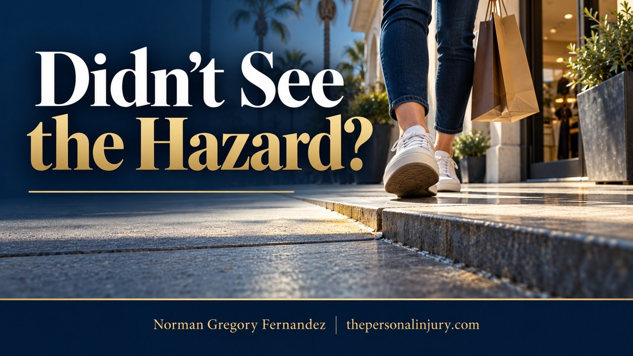 You Did Not See the Hazard Before Falling: California Injury Claims Raised walkway edge with the headline Didn’t See the Hazard