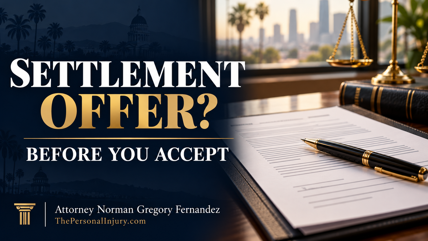 Evaluating a California Personal Injury Settlement Offer Branded illustration about evaluating a personal injury settlement offer