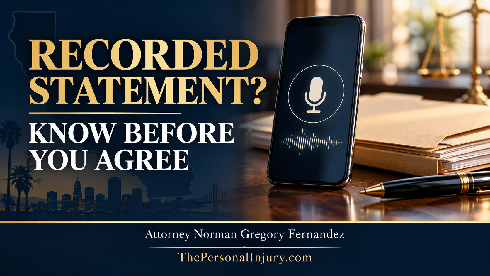 Recorded Insurance Statements After a California Accident Branded illustration about a recorded insurance statement after an accident